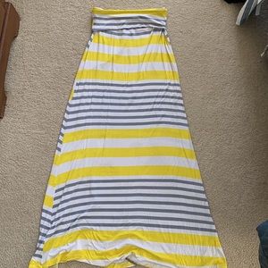 Yellow and Gray Maxi skirt.